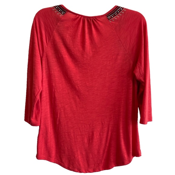 Style & Co. Women's Coral Boho Tassel Studded Top Plus Size 1X - Picture 8 of 13
